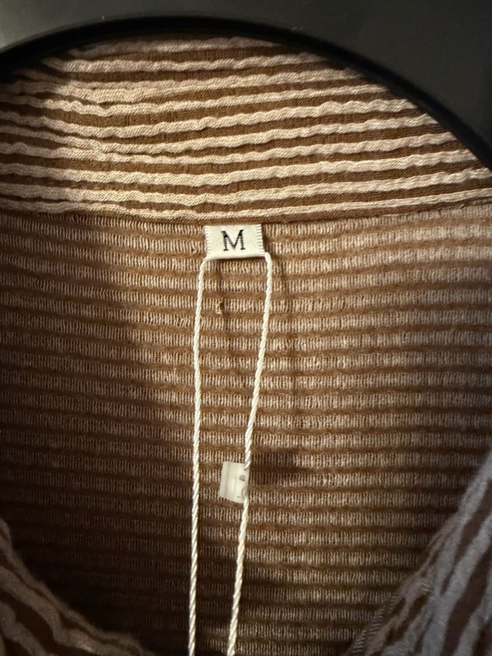 Button-Down Ribbed Shirt Jacket in Taupe - Picture 4 of 4